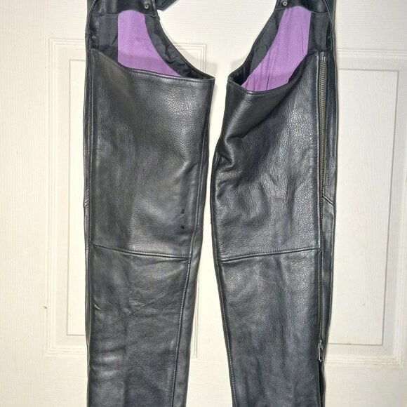Women’s Milwaukee Leather Diamond Label Rider Chaps Pants Sz S Purple Wings - Picture 4 of 16